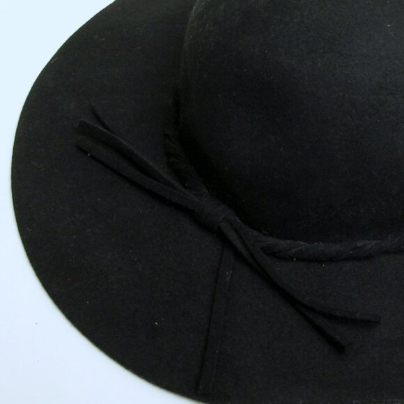 Black Wide Brim Floppy Hat - Picture 6 of 7